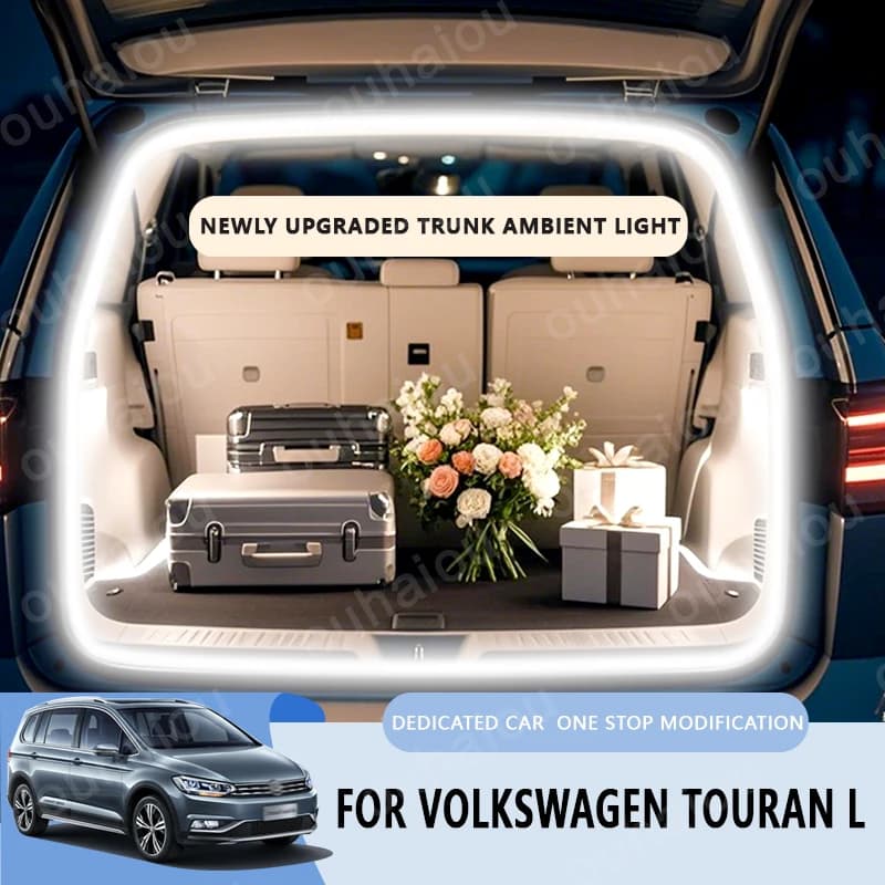For Volkswagen Touran L Tiguan X/L trunk light modification light Atmosphere lights White warm white Rear Trunk LED Light Bar