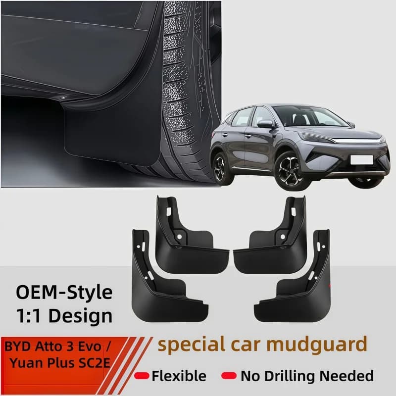 Car Mud Fenders For BYD Atto 3 Evo Yuan Plus SC2E 2026 2027 2028 Antifreeze Mudguards Door Guard Mudflaps Flare Auto Accessorie