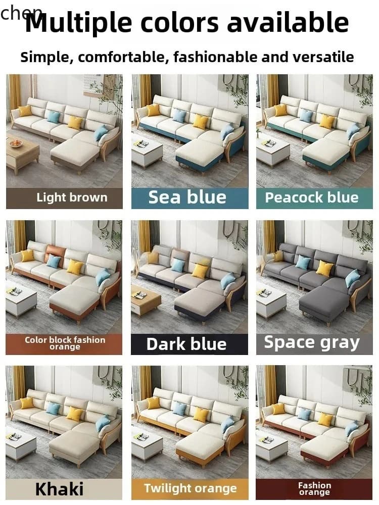 SA-20   Fabric Sofa Living Room Simple Modern Size Apartment Technology Cloth Nordic Solid Wood Sofa