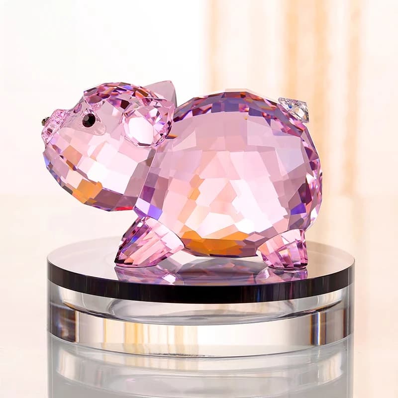 Crystal Pig Car Air Freshener Decor Elegant Rotating Dashboard Ornament for Women Gift Car Interior Accessories