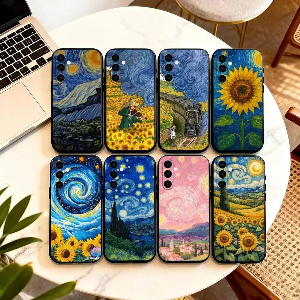 Van Gogh  Phone Case For Samsung Galaxy A73,A72,A71,A70,A53,A52,A51,Soft Silicone Black Cover