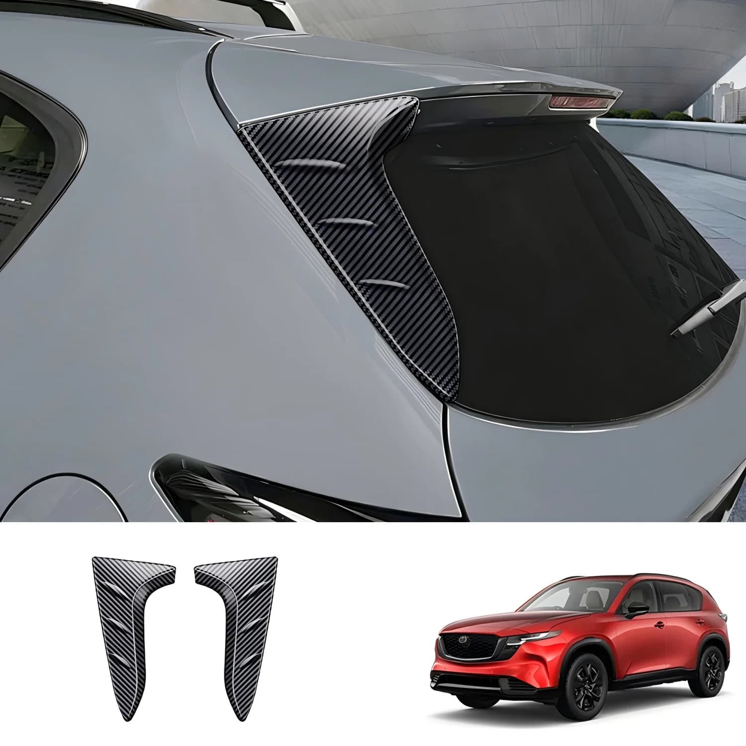 For Mazda CX-5 2026 Exterior Accessories Rear Spoiler Side Pillar Trim Cover 2Pcs
