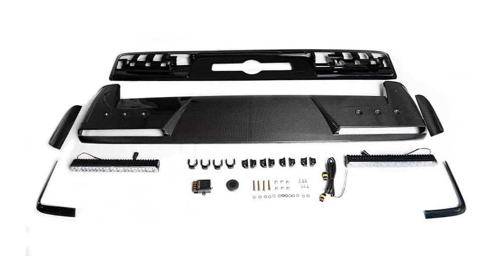 For New 2025y G Class W465 Roof Spoiler with Lights G63 G500 Front Lights LED Dry Carbon Roof Spoiler Lights Body Parts