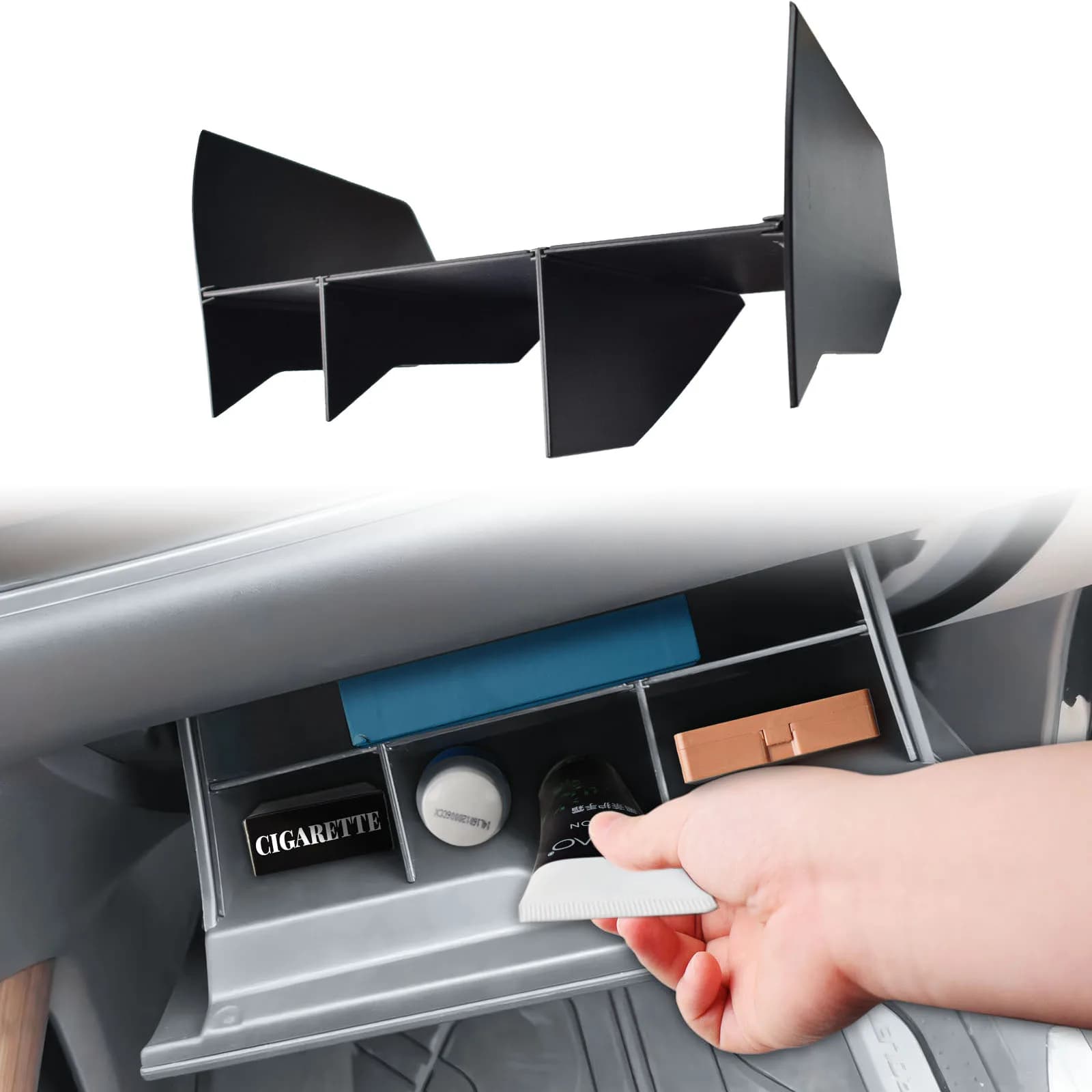 Glove Storage Dividers Organizer Tray For 2022-2023 2024 2025 Silverado/Sierra 1500 Center Console Glove Dividers Accessories