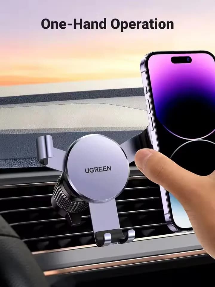 2026 UGREEN Car Phone Holder Air Vent Car Phone Mount with Upgrade Hook Clip Gravity Universal Aluminum Car Cradle