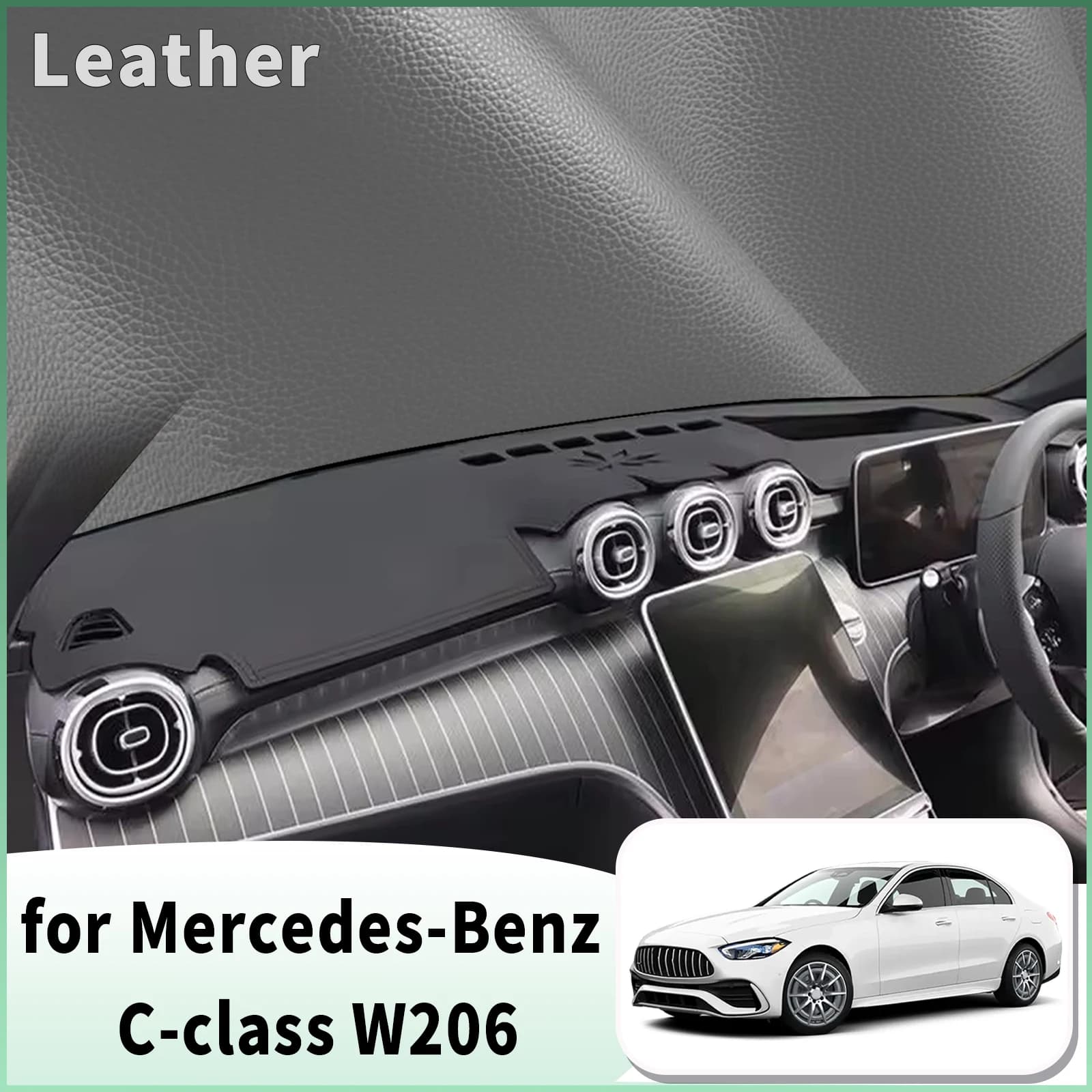 for Mercedes-Benz C-class W206 C Class Dash Mat Dashboard Cover Dashmat Universal Anti-Reflection Heat Insulation Sun Protection