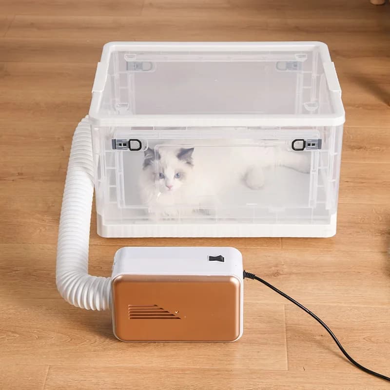 Pet drying box, cat noise reduction pulley transparent drying box household