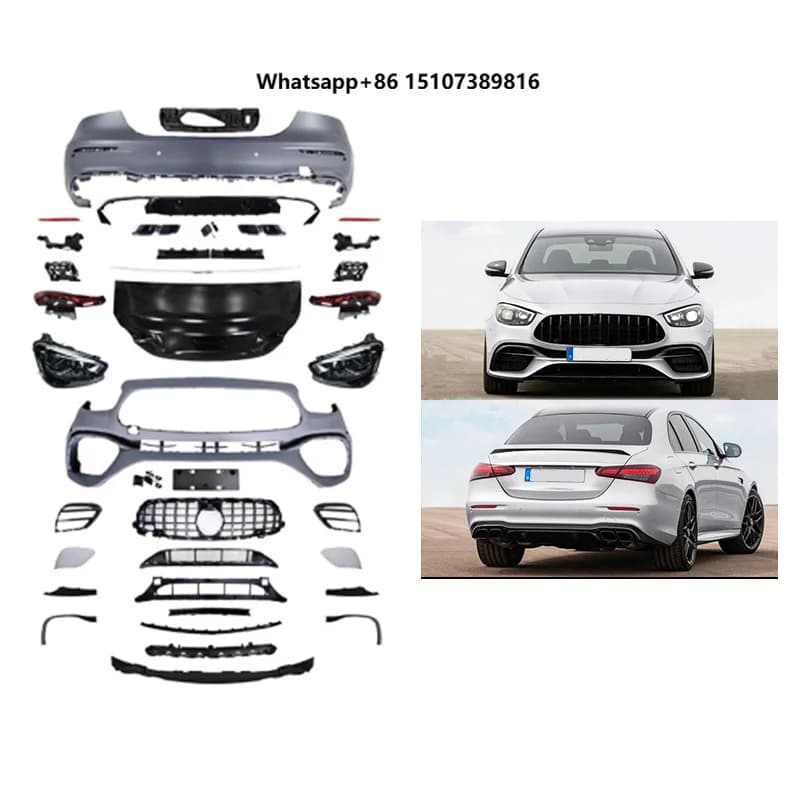 2016-2018 Car Modification Upgrade W213 Sport  Front Bumper LED Headlights Rear Bumper Tailgate Taillights Body Kit for