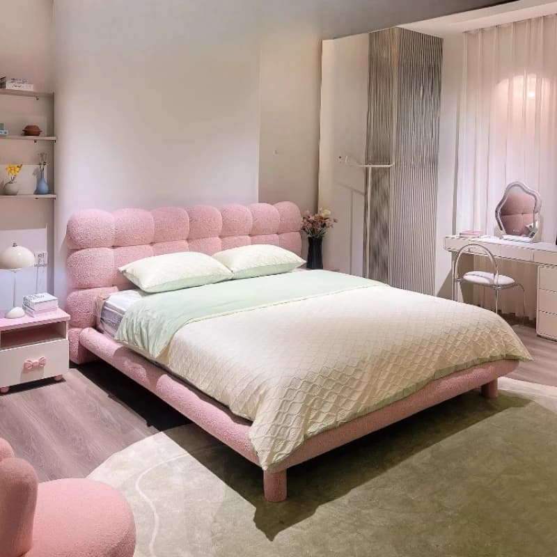 Upholstery French Bed Princess Luxury Frame Upholstered Bed Headboard Queen Size Camarotes Para Dormitorio House Accessories