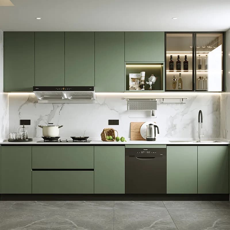 Cabinets Customized kitchen integrated cabinets, stove integrated cabinets, quartz stone countertops, household kitchen cabinets
