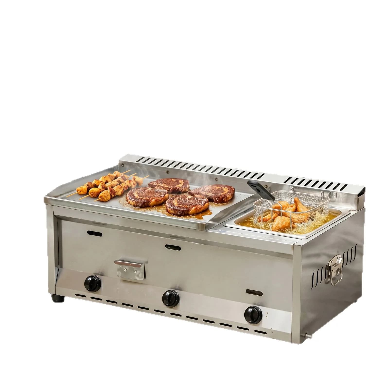 CX commercial gas combination grilling furnace iron plate burning and frying machine iron plate squid fried chicken equipment
