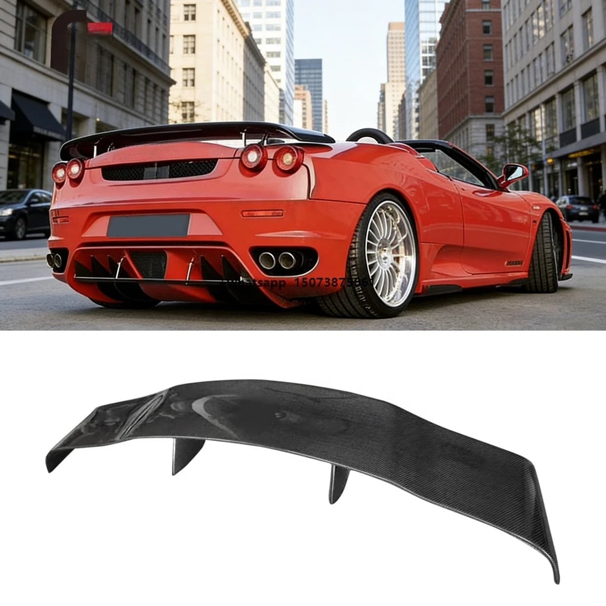 Carbon Fiber Rear Spoiler for F430 Rear Wing Car Bumper Modification Accessory