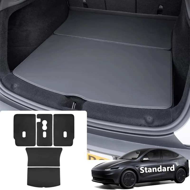 For Tesla Model Y Juniper Standard 2026-2027 Rear Trunk Mat Leather Seat Backrest Protector Pad Split Cargo Liner Anti Dirty Mat