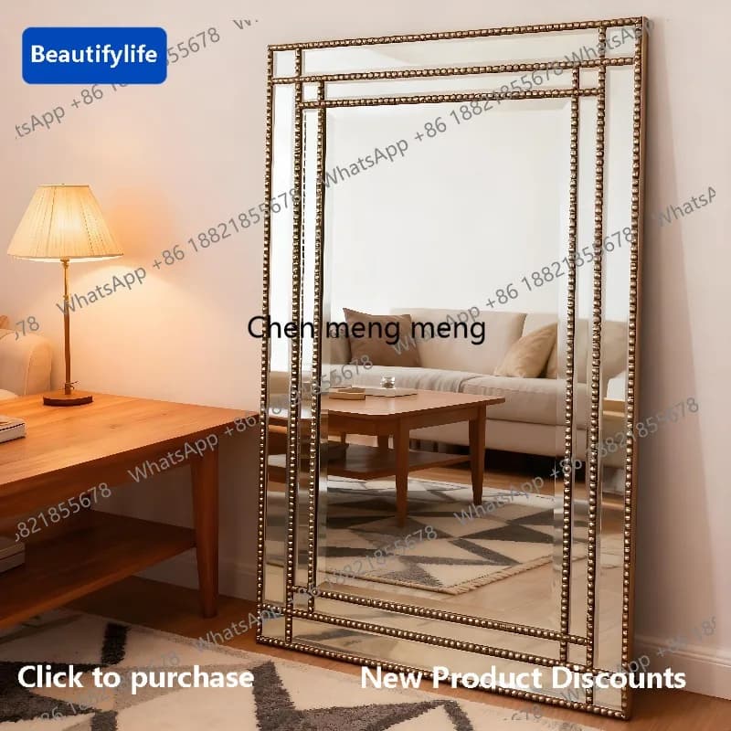 M183 French floor-to-ceiling mirror living room light luxury high-end full-body mirror wall-mounted clothing store fitting mirro
