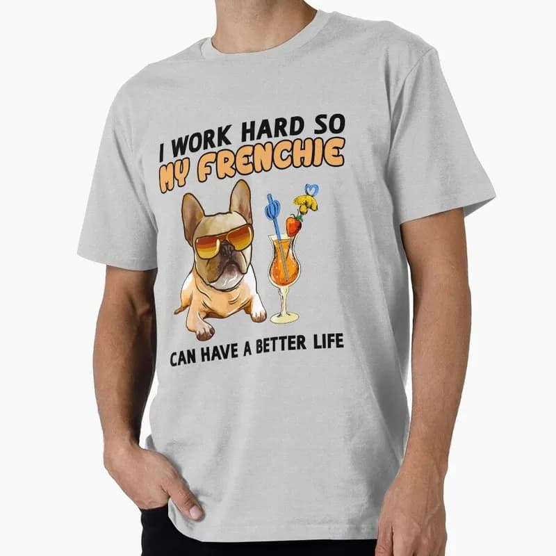 Funny French Bulldog Graphic T-shirt for Dog Dad Unisex 100% Cotton Short Sleeve Print Tee Pet owner Surprise Gift Tops S-6XL