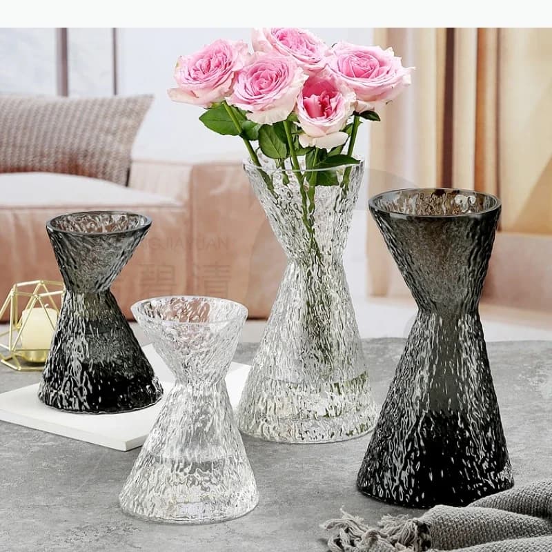 Art Glass Vase Transparent Flower Arrangement Hydroponic Vases Ornament Flower Utensil Dried Flower Vase Decorative Vases Crafts