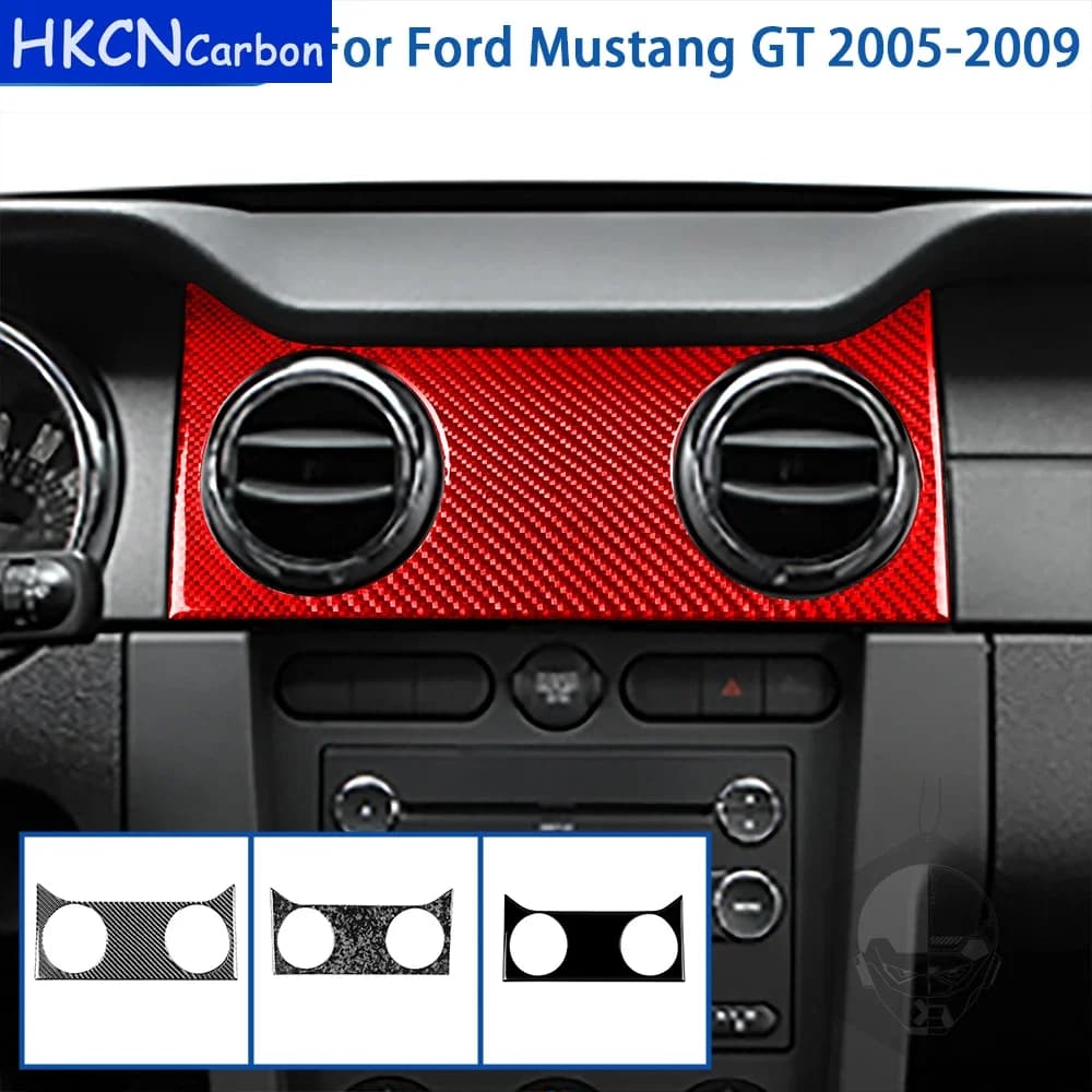 For Ford Mustang GT 2005 2006 2007 2008 2009 Accessories Carbon Fiber Car Interior Central Air Outlet Panel Trim Sticker