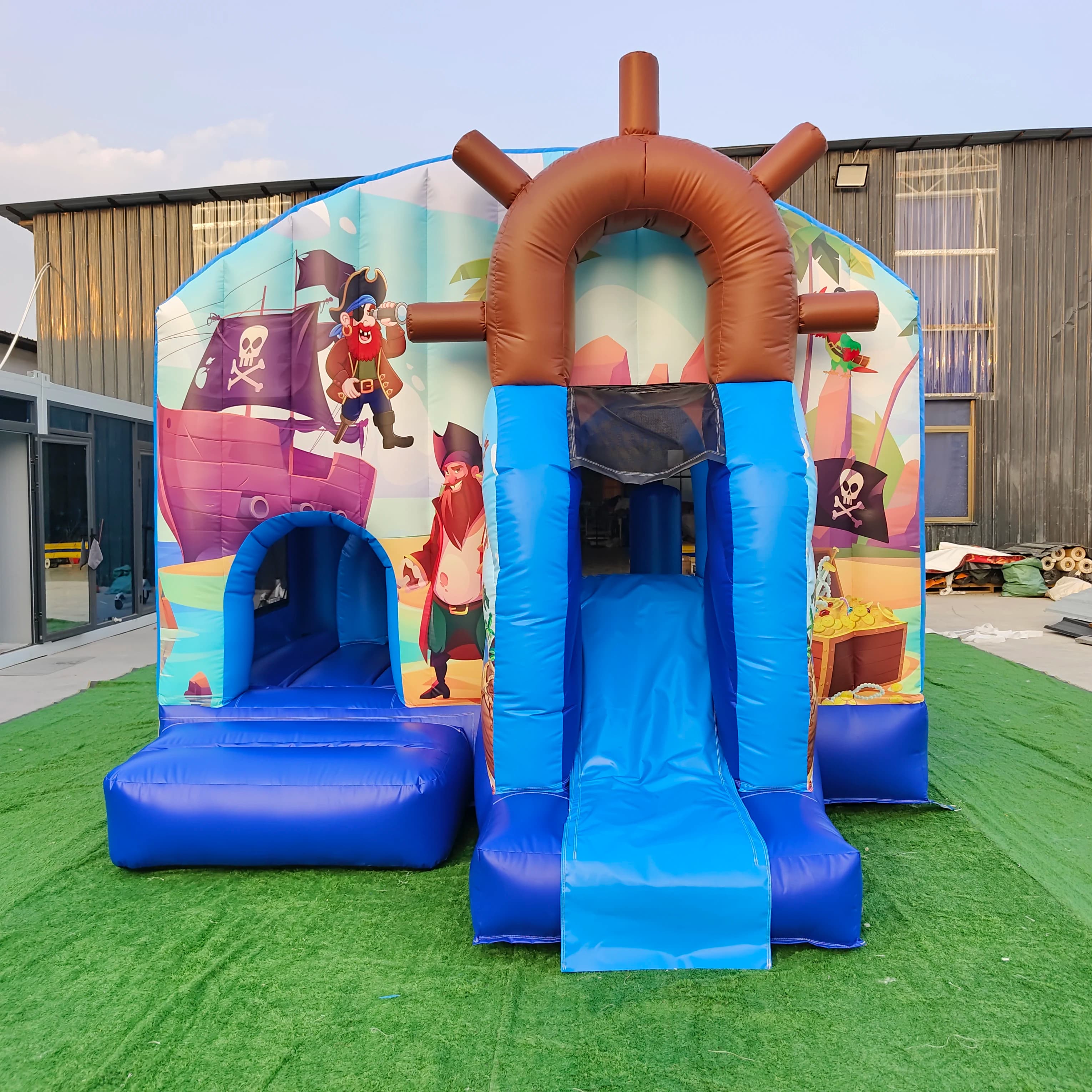 lj-High Quality Portable Inflatable Bouncy Castle with Slide PVC Material 3x5m Size 5-10 Passengers Capacity&