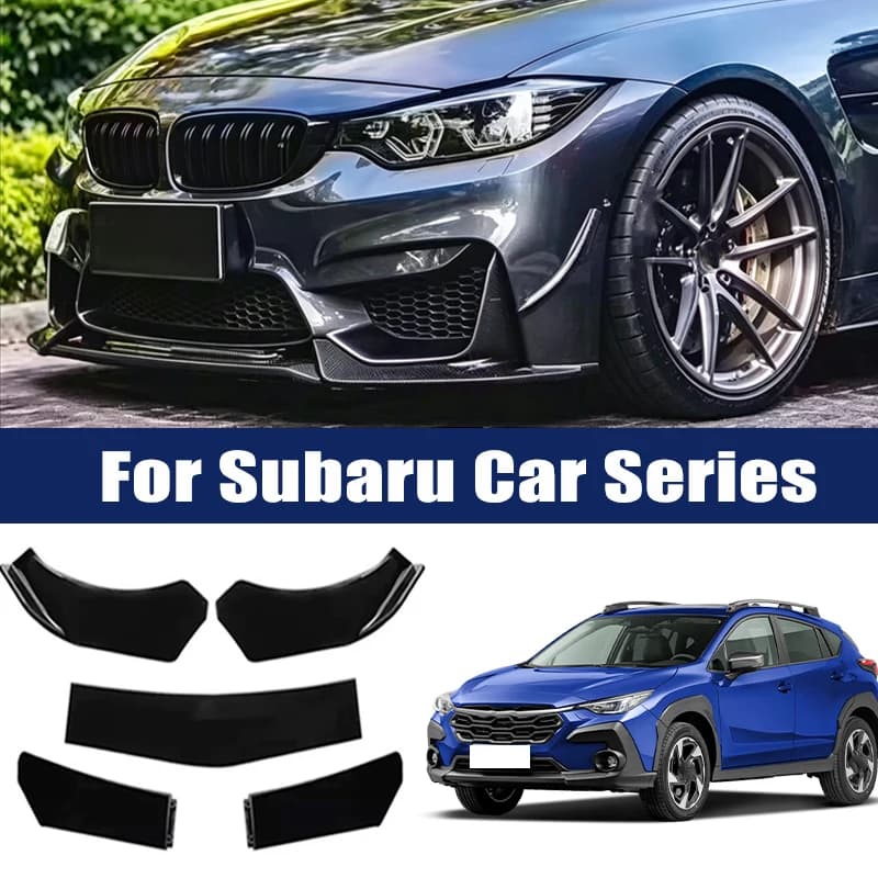 5Pcs Front Bumper Lip Body Kit, ABS Spoiler Splitter Canard For Subaru Impreza WRX STI Subaru Outback Legacy Crosstrek Forester