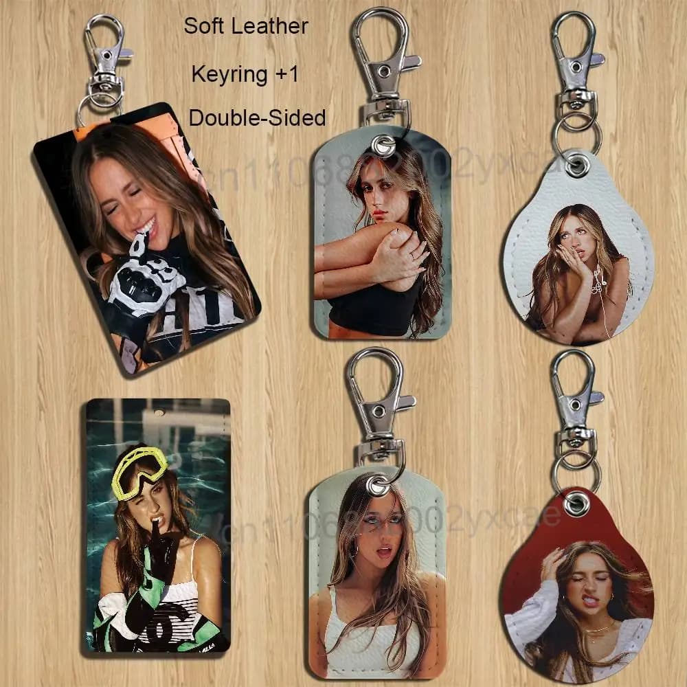 Emotional spokesperson Tate McRae Cartoon Singer Anime Card Keychain Fashion Pendant Bag ID Door Card Holder Bus Card Cute Adult