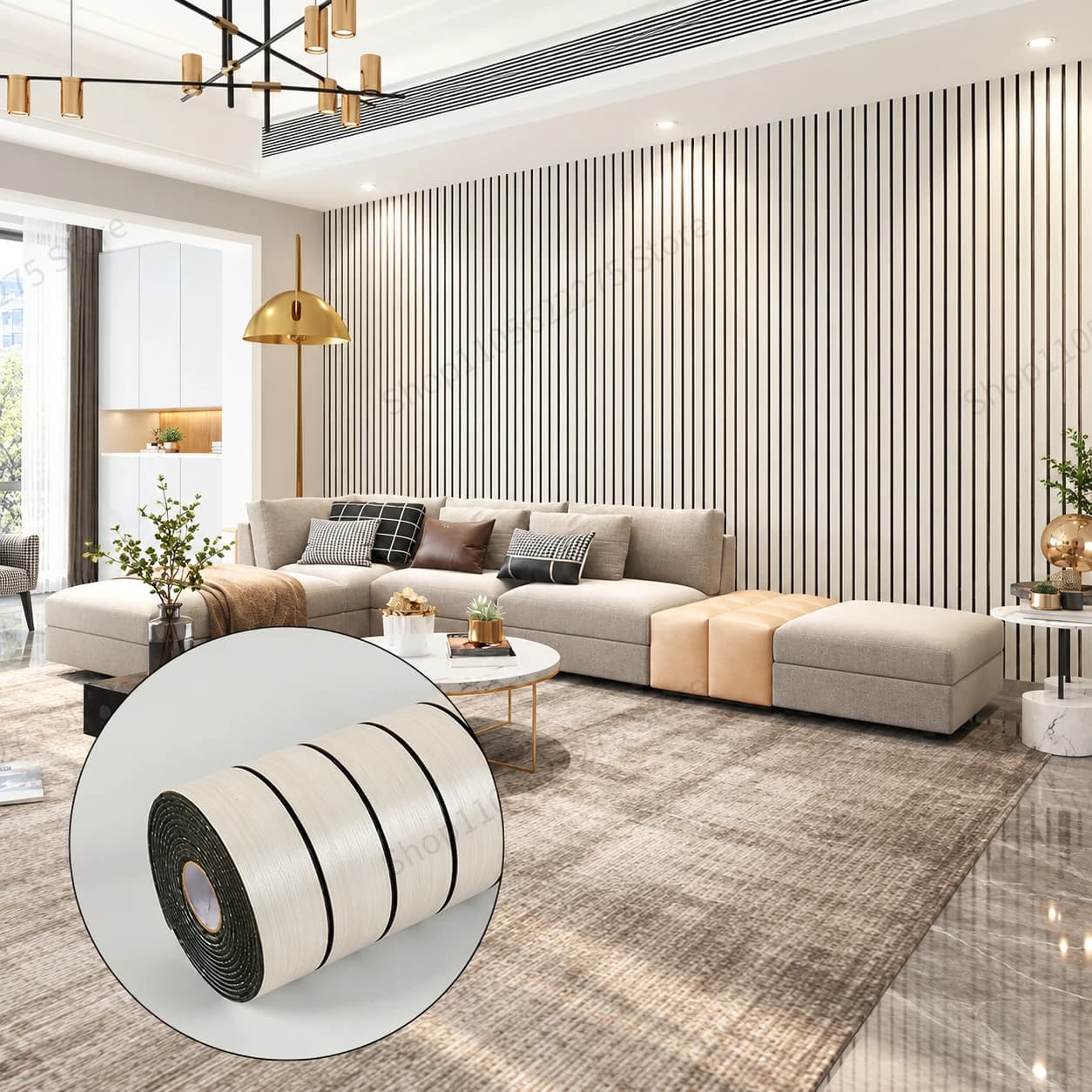 3D Wall Panels Self Adhesive Wood Slat Wallpaper, Modern Wood Grain Wall Decor for Living Room Bedroom Office DIY Renovation