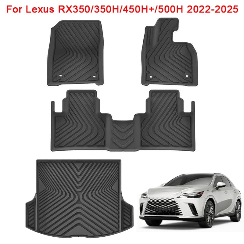 Car Floor Mats for Lexus RX350/350H/450H+/500H 2022 2023 2024 2025 Hybrid TPE Waterproof Cargo Liner RHD Trunk Mat