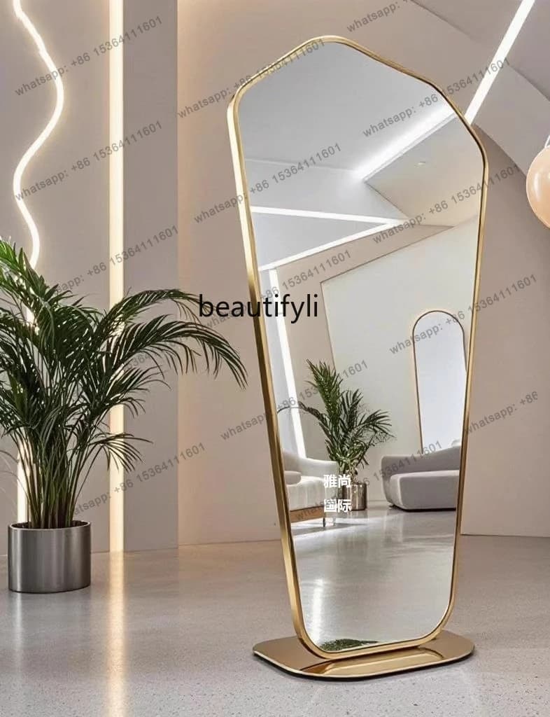 D30 Barber Shop Special Mirror Hair Salon Mirror Stand Hair Salon Special Haircut Mirror Double-Sided Floor Standing  Model