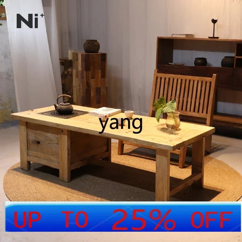 LH solid wood old elm tea room balcony tatami coffee table small low tea table tea table