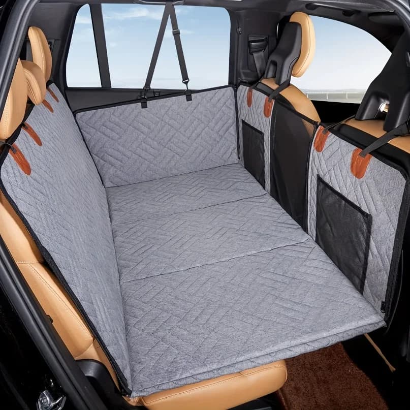 Free Rope Included- Pet Car Seat Cover,Waterproof Pet Cushion,Scratch-Resistant,Non-Slip, Durable and Soft Rear Pet Seat Cover