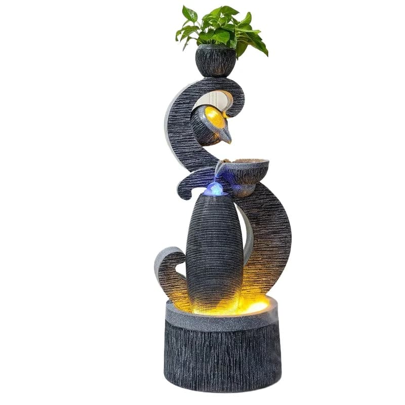 Flow ornament circulation, water living room fountain interior decoration feng shui ball, floor-to-ceiling landscape