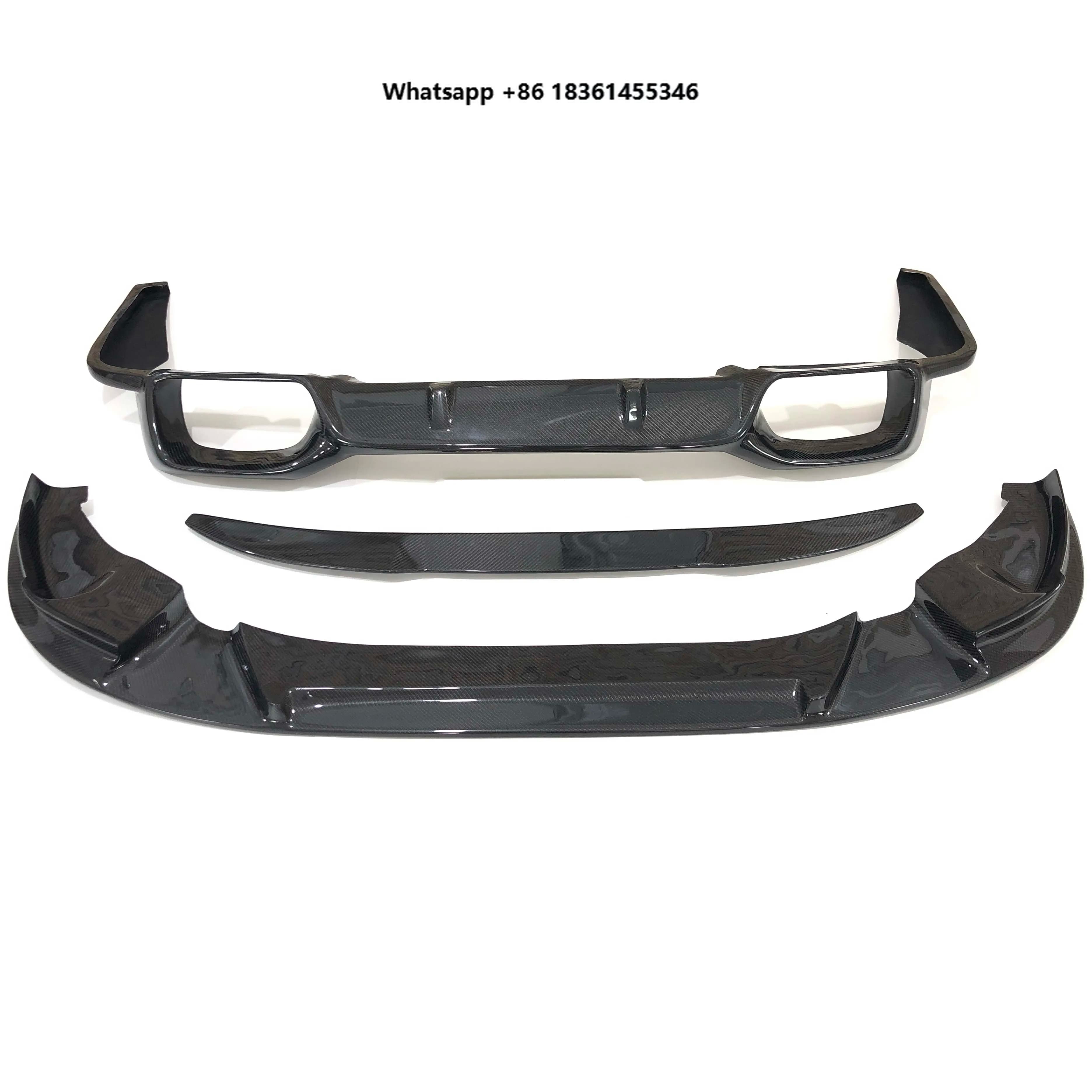 For  X4M F98 Carbon Fiber Front Lip Rear Diffuser Trunk Spoiler Auto Parts Body Kit