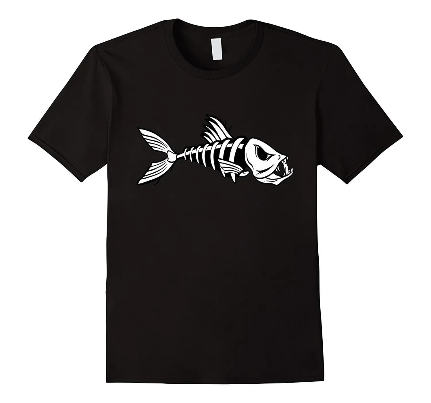 Fashion Style Dead Fish Skeleton T-Shirt. Summer Cotton Short Sleeve O-Neck Men's T Shirt New S-3XL
