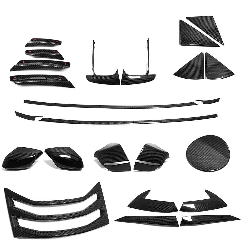 Carbon Fiber Exterior Gas Oil Cover Cap Window A Pillar Trim Front Canard Kit Panel for Chevrolet Corvette C8 Z51 Z06 2020-2023