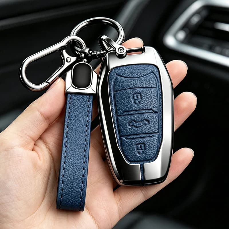 Car Key Case Cover For Peugeot 207 3008 208 308 2008 307 508 5008 407 301 206 Zinc Alloy Leather Protector Shell  Accessorise