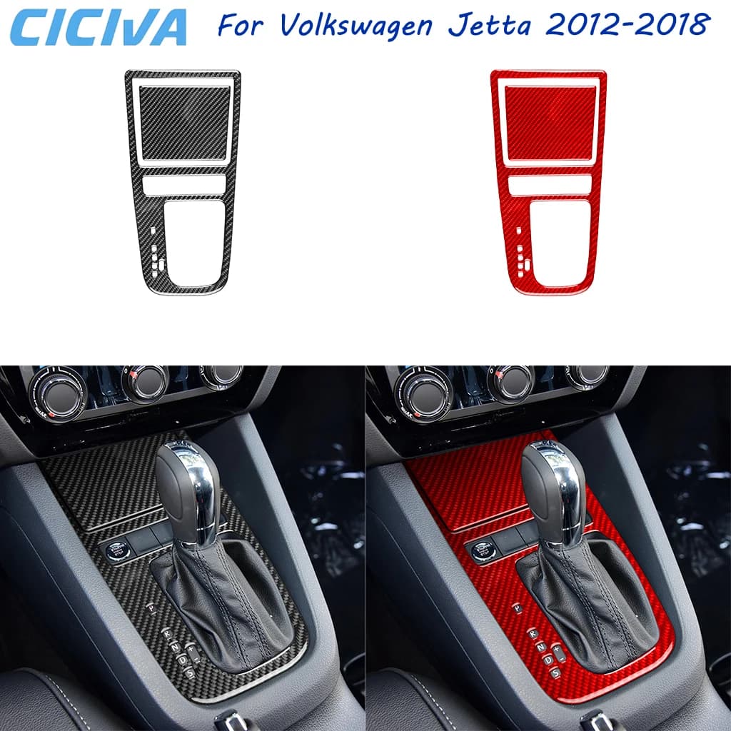 For VW Volkswagen Jetta 2012-2018 Auto Shift Ignition Button Panel Set Trim Decal Carbon Fiber Car Decoration Accessory Sticker