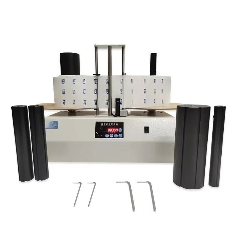For 4 Size Cores Label Counting Rewinder R150 Reel to Reel Label Rewinder with Counter Table Top Rewinding Machine