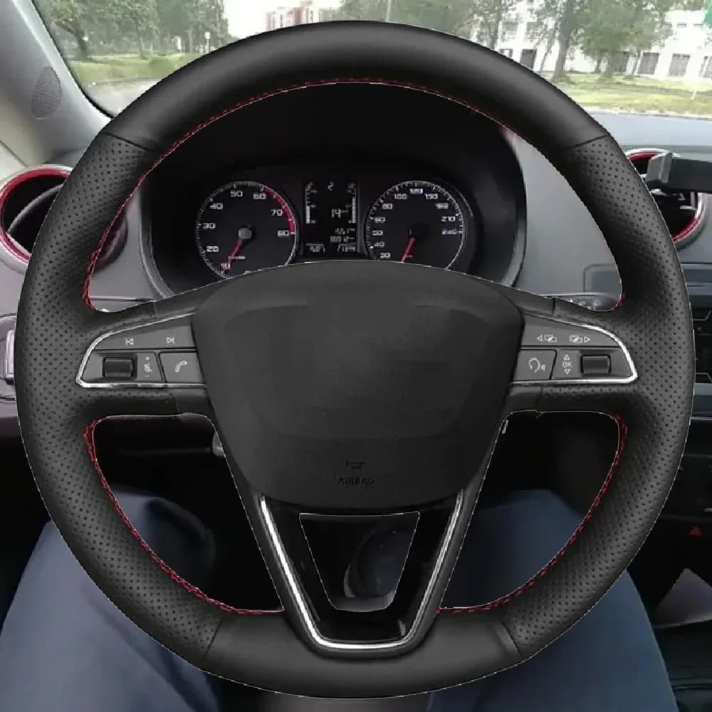 Car Steering Wheel Cover Anti-Slip Artificial Leather Braid For Seat Leon 5F Mk3 2013-2019 Ibiza 6J Arona Alhambra Cover