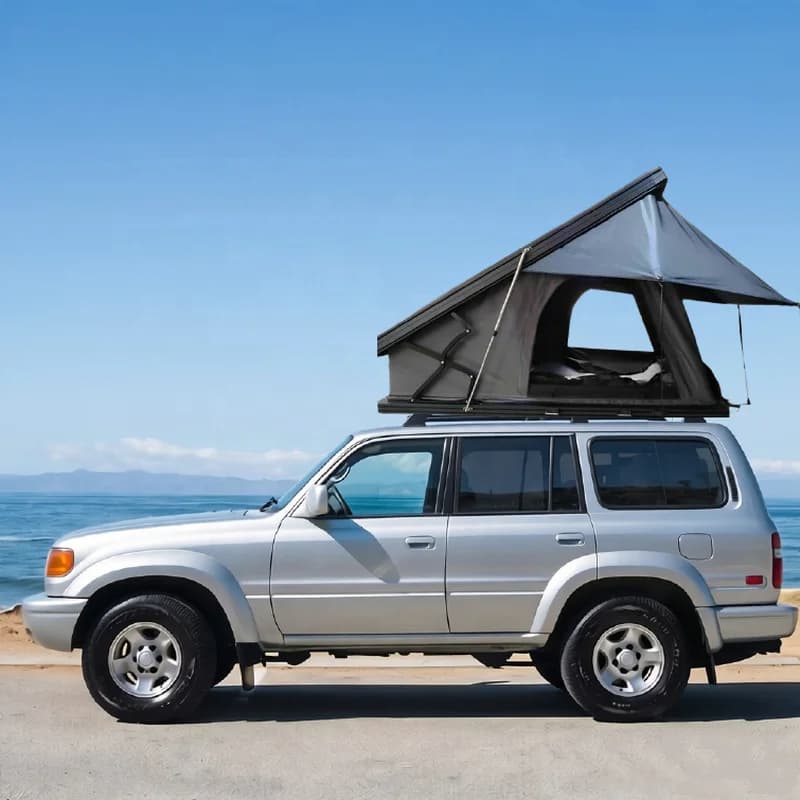 High Quality Triangle Aluminum Hard Shell Car Roof Tent Portable Waterproof For 4x4 Offroad Outdoor Camping