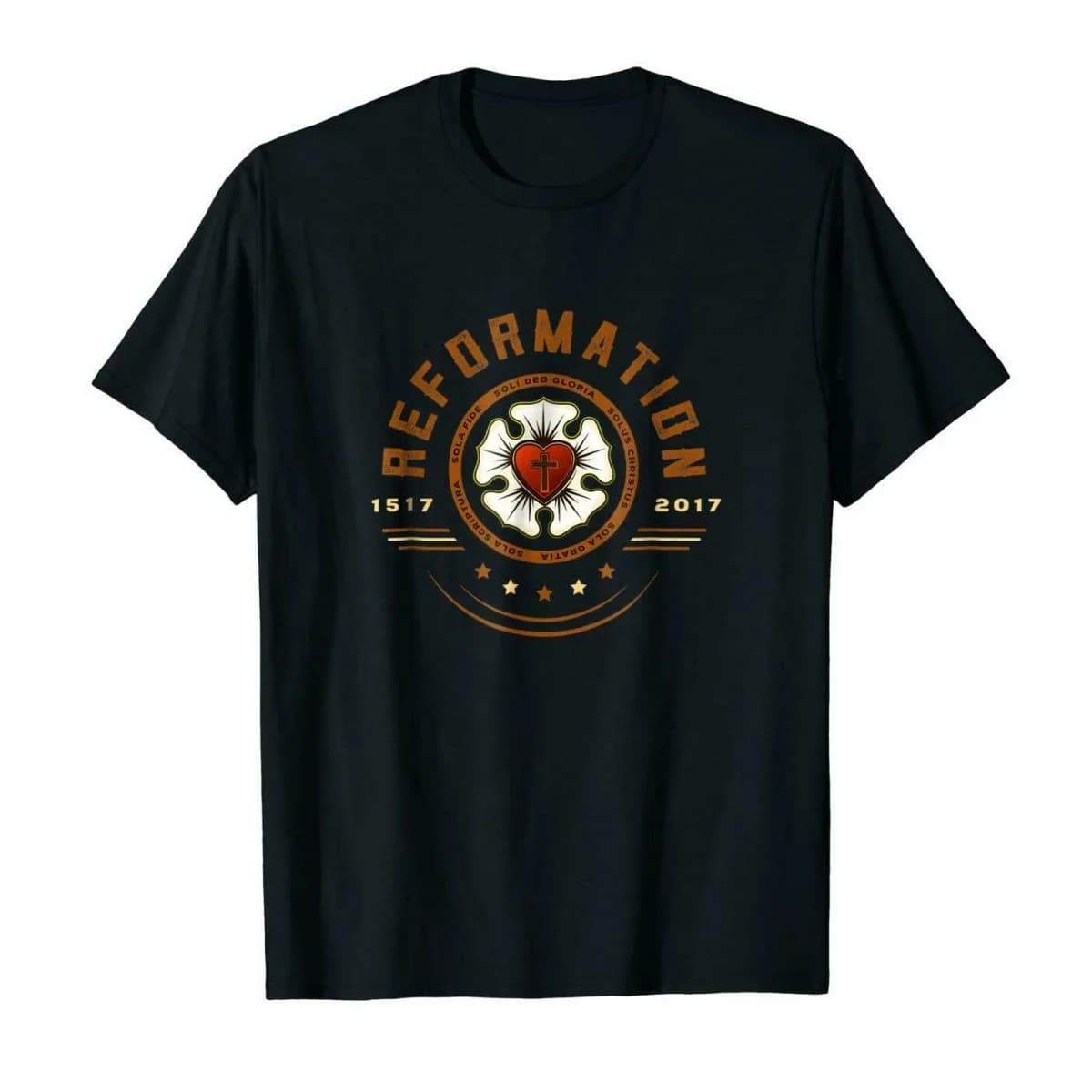 New Reformation Martin Luther Rose Five Solas T-shirt Men & Women