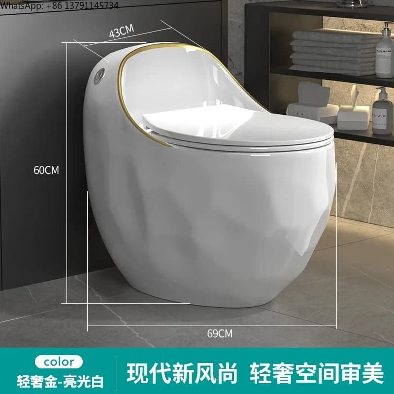 Household gray toilet creative color toilet siphon high impulse mute