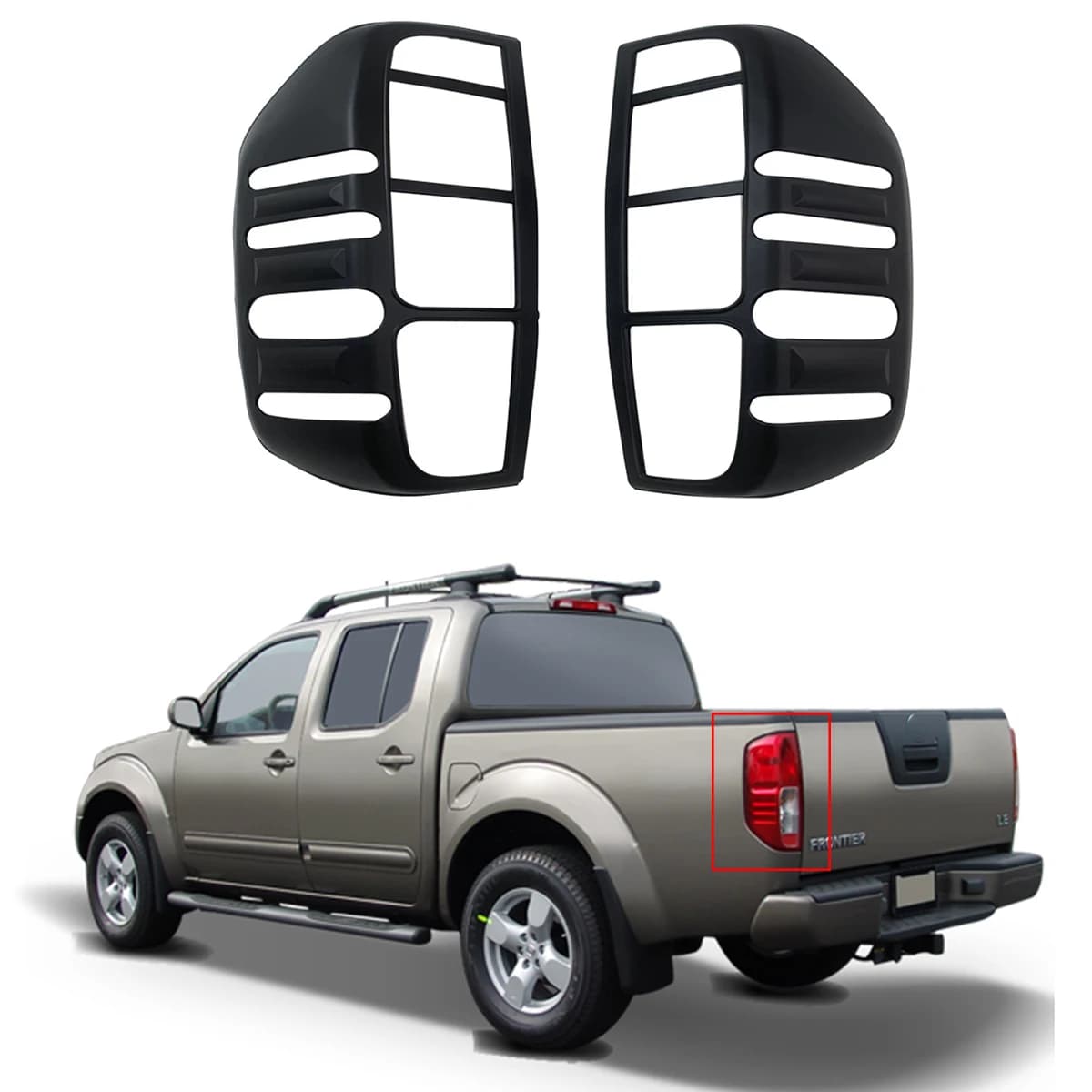For Nissan Navara d40 Frontier 2007 2008 2009 2010 2011 2012 2013 Matte Black Car Accessories Tail Lamp Cover Trim Paste Style