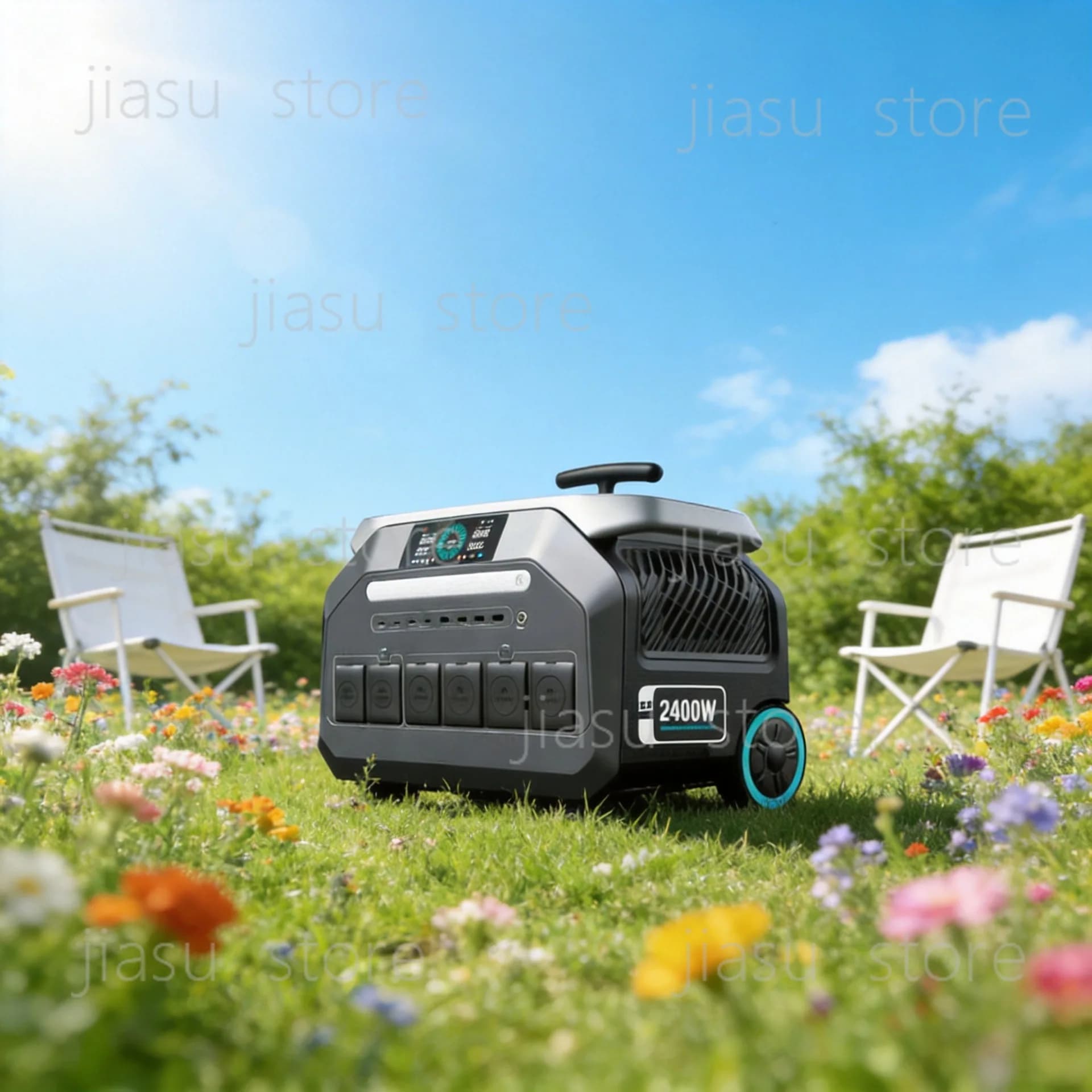 3200W 2048Wh Portable Outdoor Power Station, 220V Lithium Battery Energy Storage Mobile Power Supply
