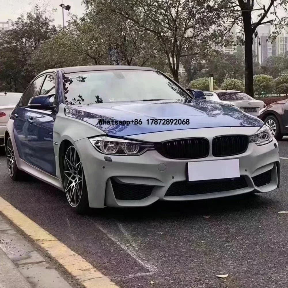 For 3 Series F30/F35 M3 Style Wide Body Kit Replacement Front Bumper Side Skirts Fender Set