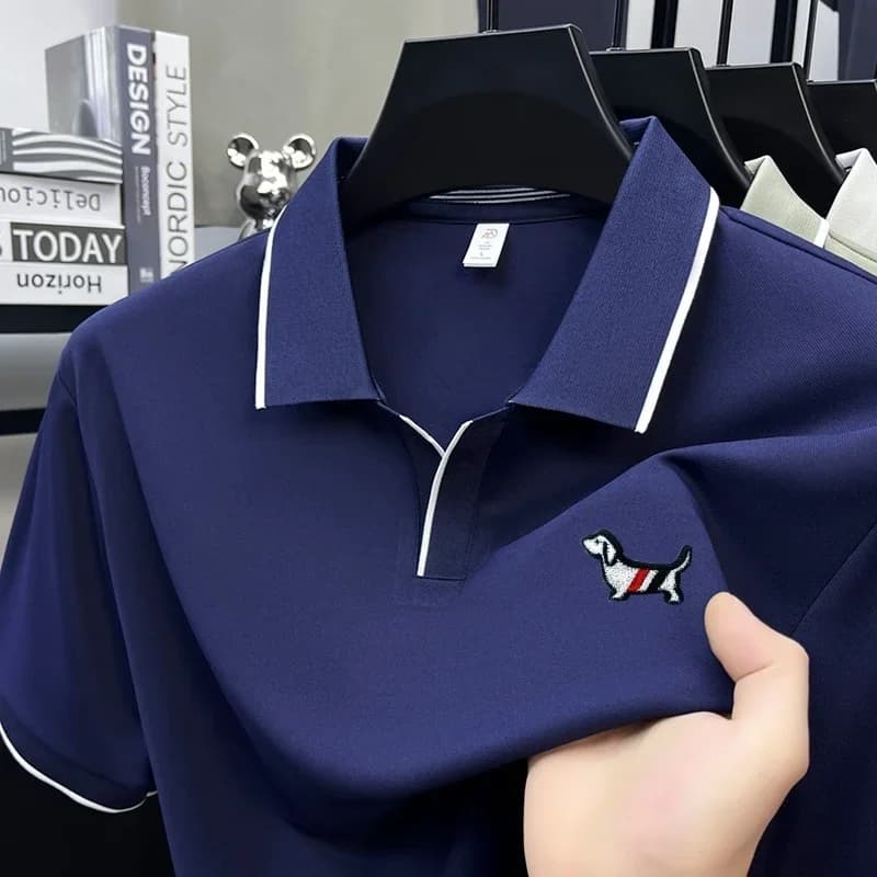 New Summer Casual Men's Polo Shirt Original Embroidery Printed Short Sleeved Solid Color Lapel T-Shirt Luxury Quality Men's Wear