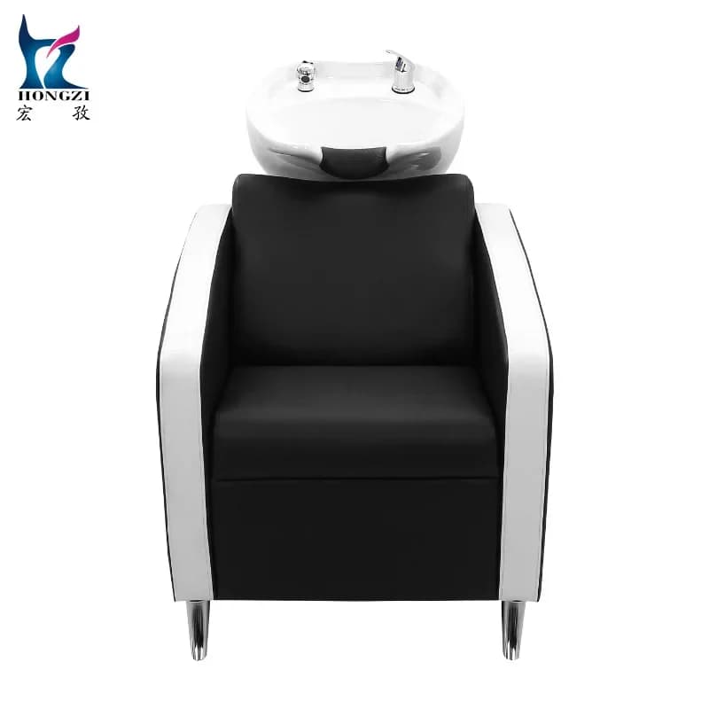LH Shampoo Chair Hair Salon Flush Bed Ceramic Basin Reclining Bed