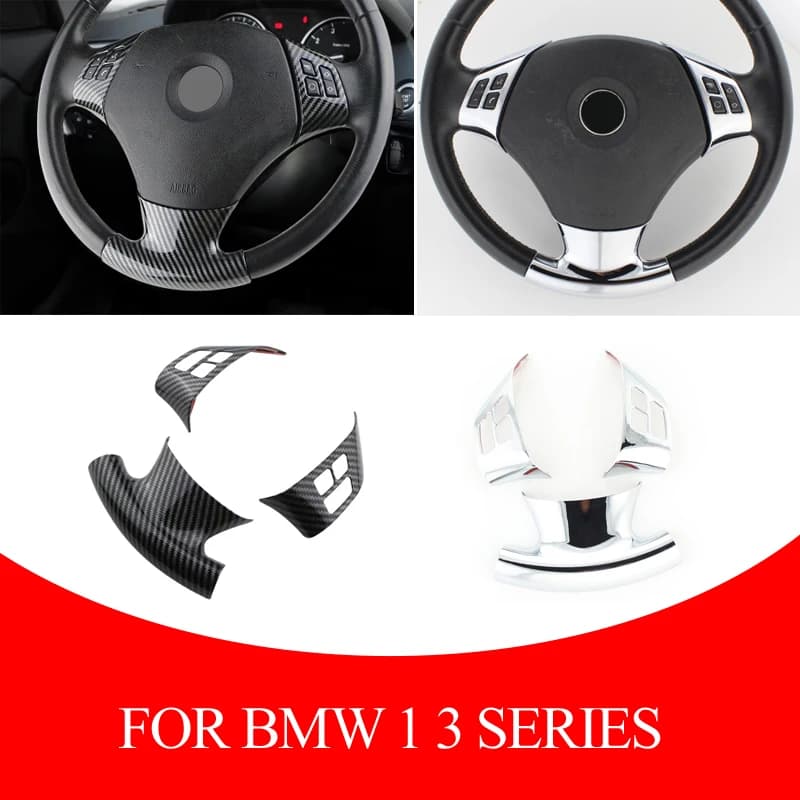 Car Interior Steering Wheel Cover Sticker Trim For BMW 1 3 Series E87 E90 E92 E93 2005-2012 Car Accessories
