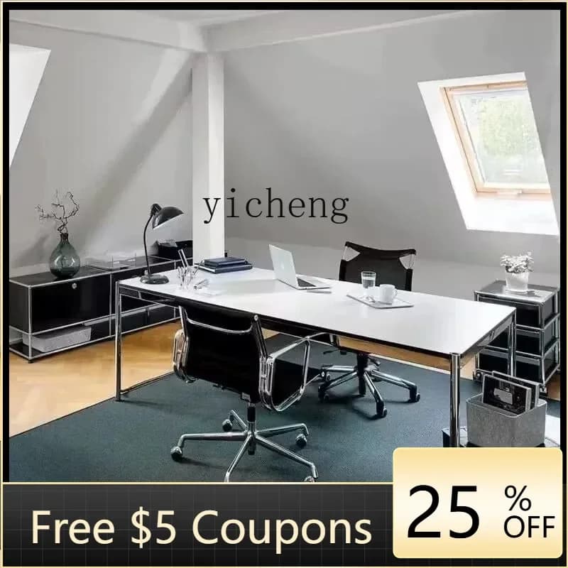 ZC minimalist rectangular desk medieval  desk   stainless steel dining table