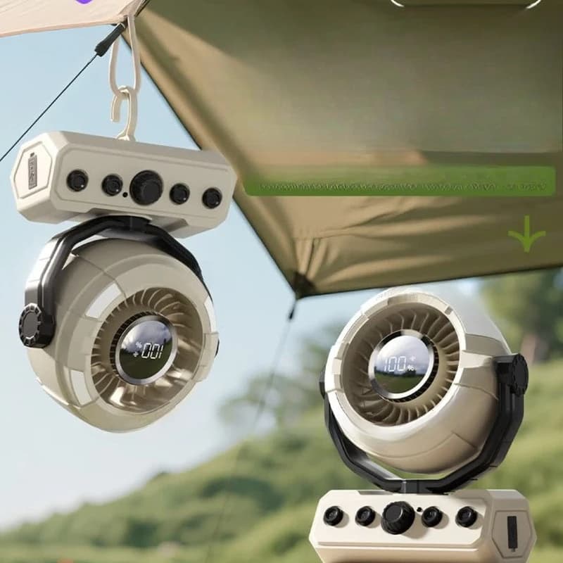 Outdoor camping fan desktop refrigeration air conditioner long battery life usb charging small fan dormitory hanging ceiling fan