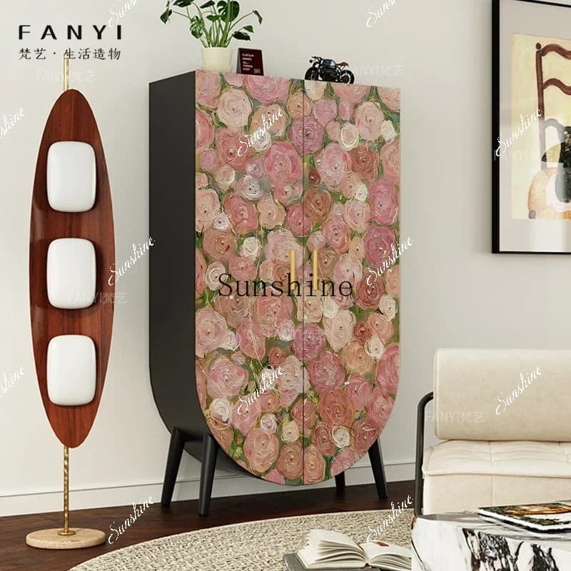Household bedroom bedside cabinets living room solid wood storage wardrobe