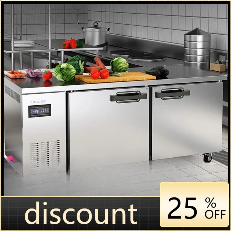 LH refrigerated workbench, kitchen fresh-keeping console, horizontal double door large-capacity air-cooled freezer